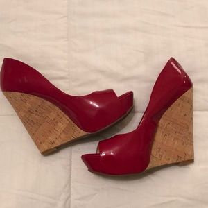 Size 8.5 Jessica Simpson Red Wedges
